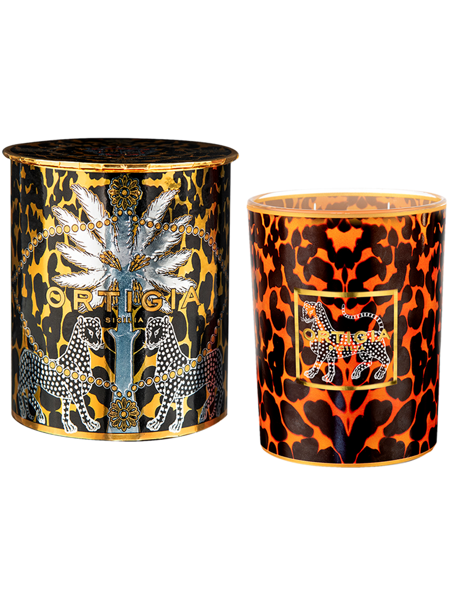 Ambra Nera Decorated Candle Medium