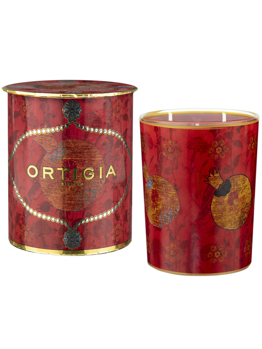 Melograno (Pomegranate) Decorated Candle Medium